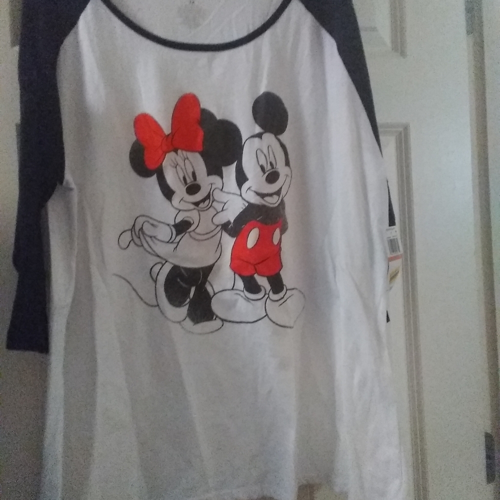 Disney cold shoulder Mickey Minnie plus 3x shirt